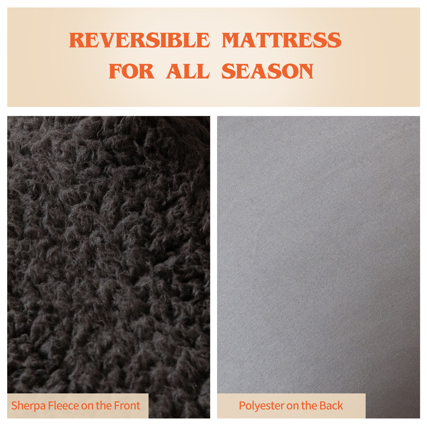 MAXYOYO Sherpa Fleece Japanese Floor Mattress Roll Up Futon Mattress, Dark Grey