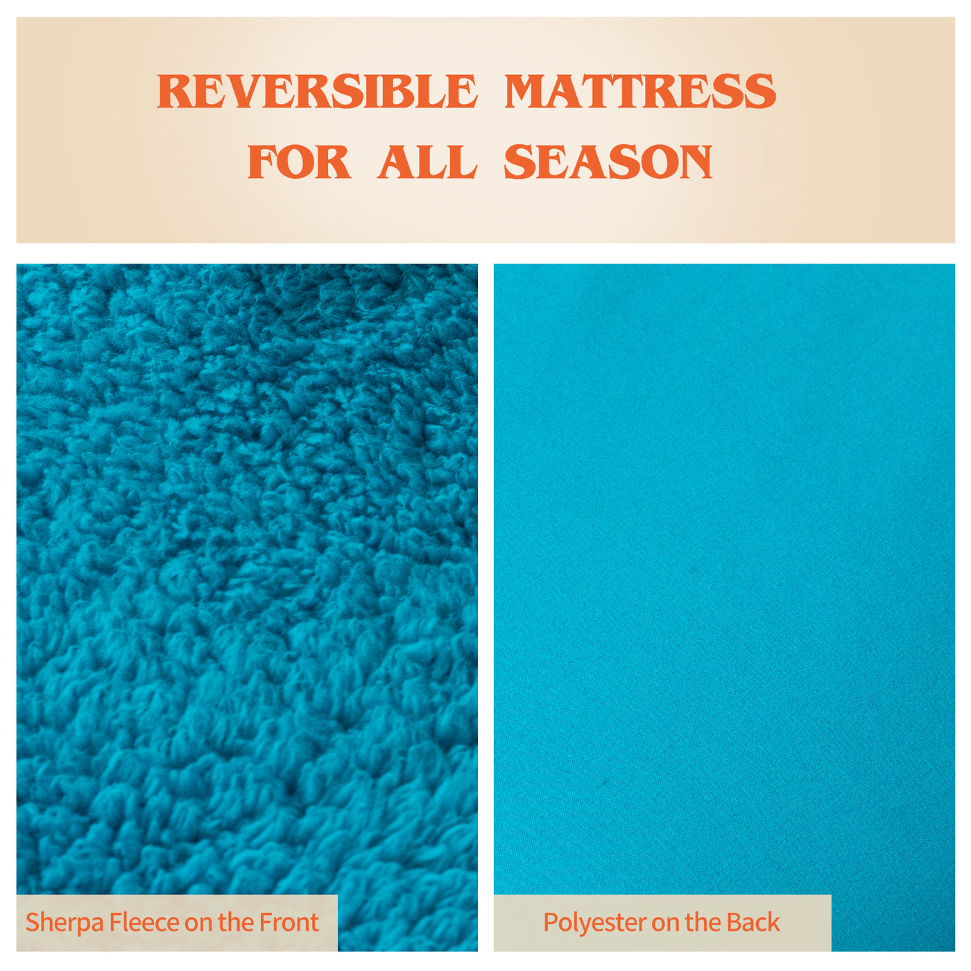 MAXYOYO Sherpa Fleece Japanese Floor Mattress Roll Up Futon Mattress, Turquoise