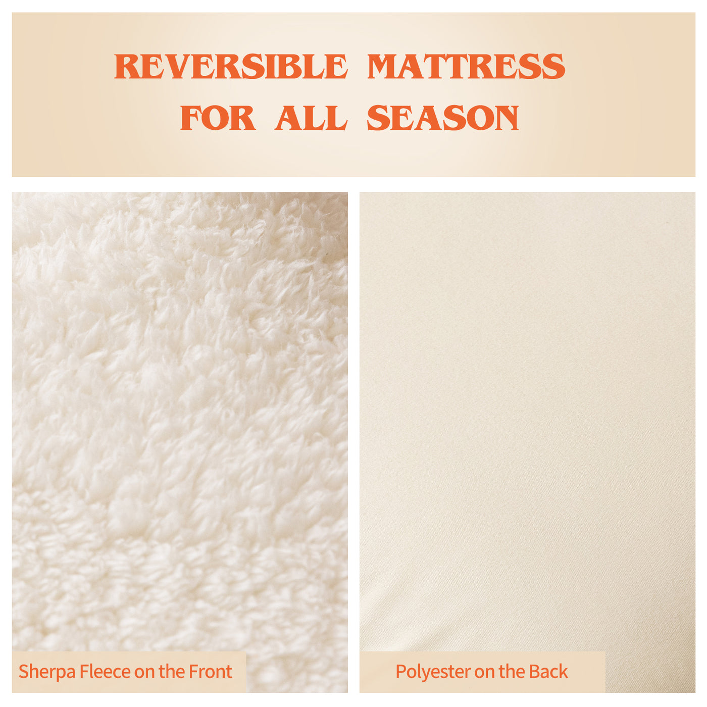 MAXYOYO Sherpa Fleece Japanese Floor Mattress Roll Up Futon Mattress, Beige