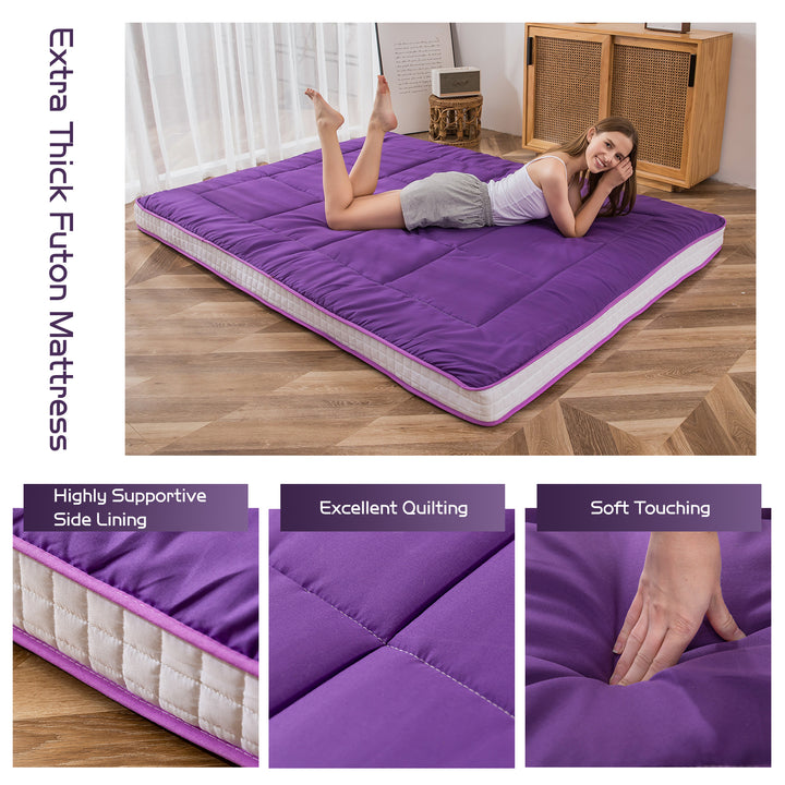 MAXYOYO Padded Japanese Floor Mattress, Purple Extra Thick Folding