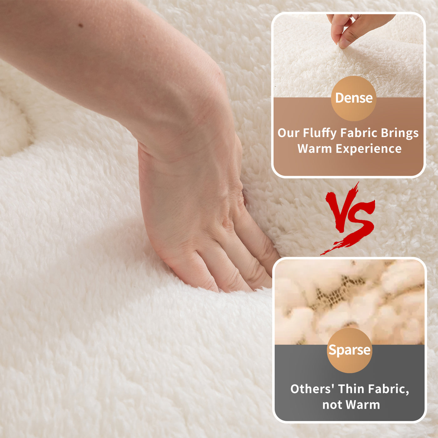 MAXYOYO Sherpa Fleece Japanese Floor Mattress Roll Up Futon Mattress, Beige