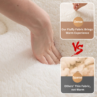 MAXYOYO Sherpa Fleece Japanese Floor Mattress Roll Up Futon Mattress, Beige