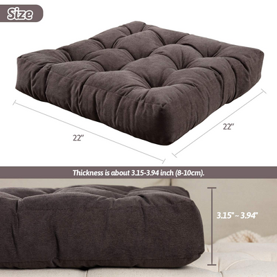 MAXYOYO Solid Square Seat Cushion, Dark Grey, 22x22 inch