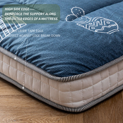 MAXYOYO Padded Japanese Floor Mattress,  Grey Cactus Pattern Futon Mattress Extra Thick Folding Sleeping Pad