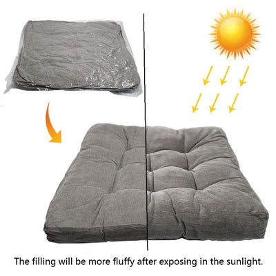 MAXYOYO Floor Pillow, Grey Square Tufted Seat Cushion, 22x22 inch