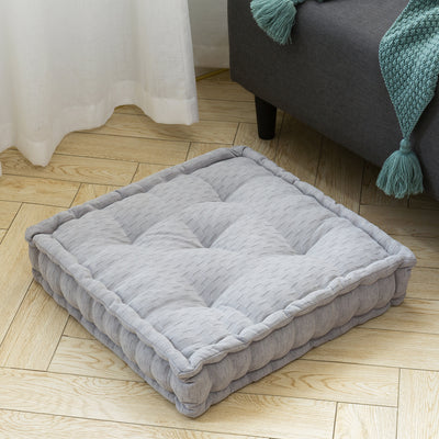 MAXYOYO Square Chenille Floor Pillow, Light Grey, 20"x20"x5.5"