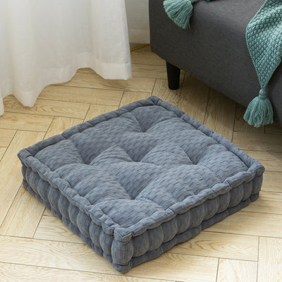 MAXYOYO Square Chenille Floor Pillow, Dark Grey, 20"x20"x5.5"