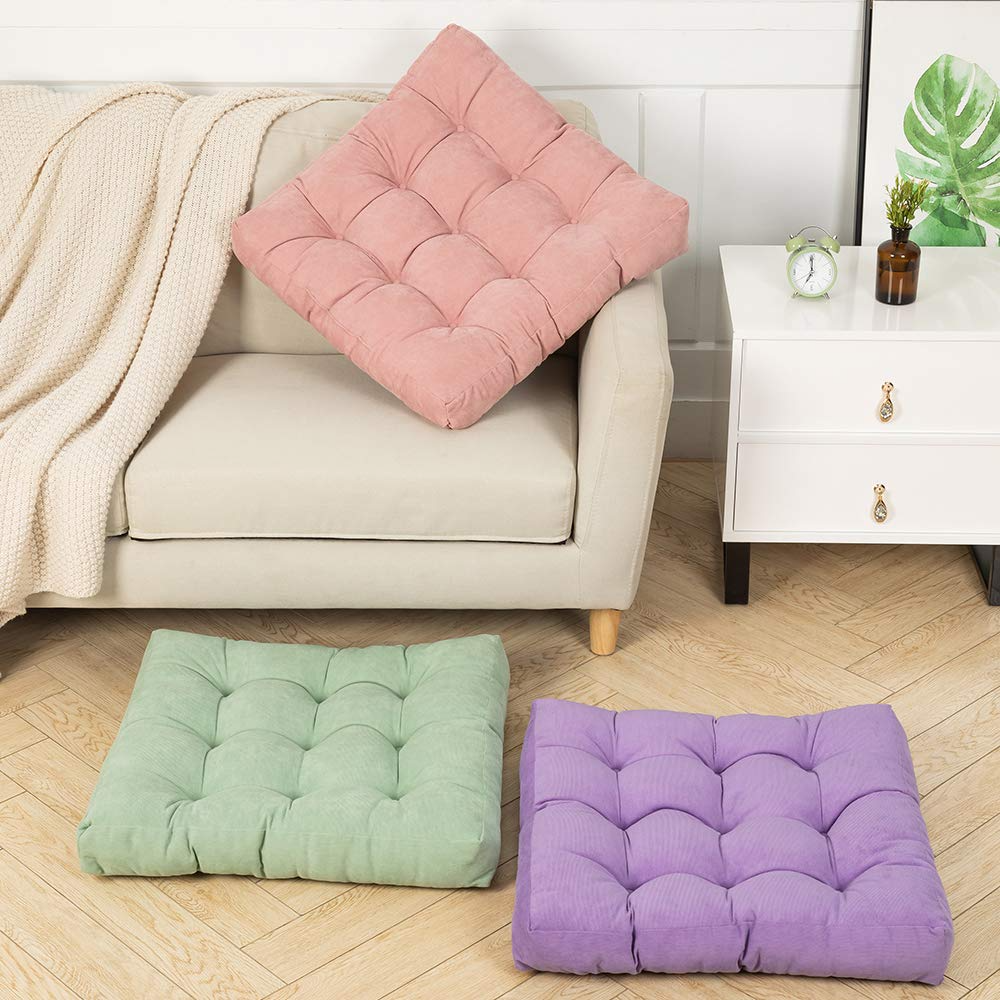 MAXYOYO Solid Square Seat Cushion, Purple, 22x22 inch