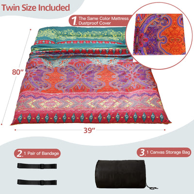 MAXYOYO Bohemian Retro Floor Mattress Boho Floral Style Japanese Futon Mattress