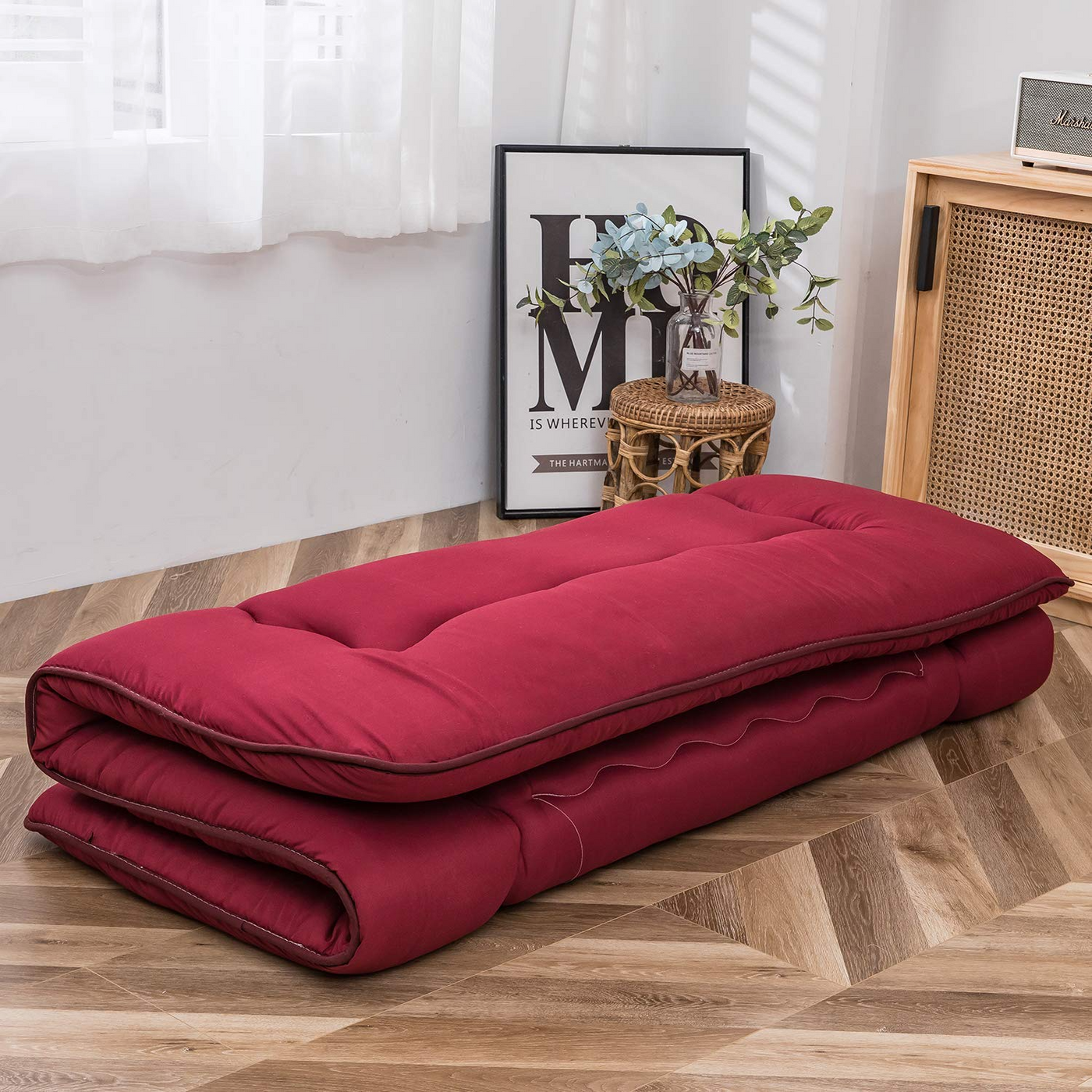 futon mattress#color_burgundy