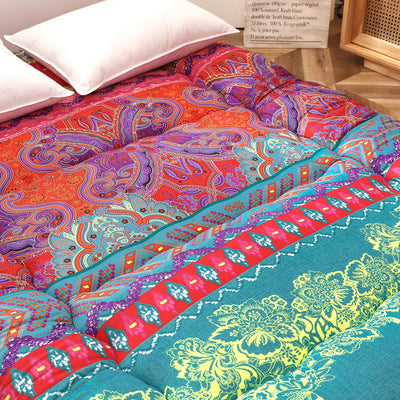 MAXYOYO Bohemian Retro Floor Mattress Boho Floral Style Japanese Futon Mattress